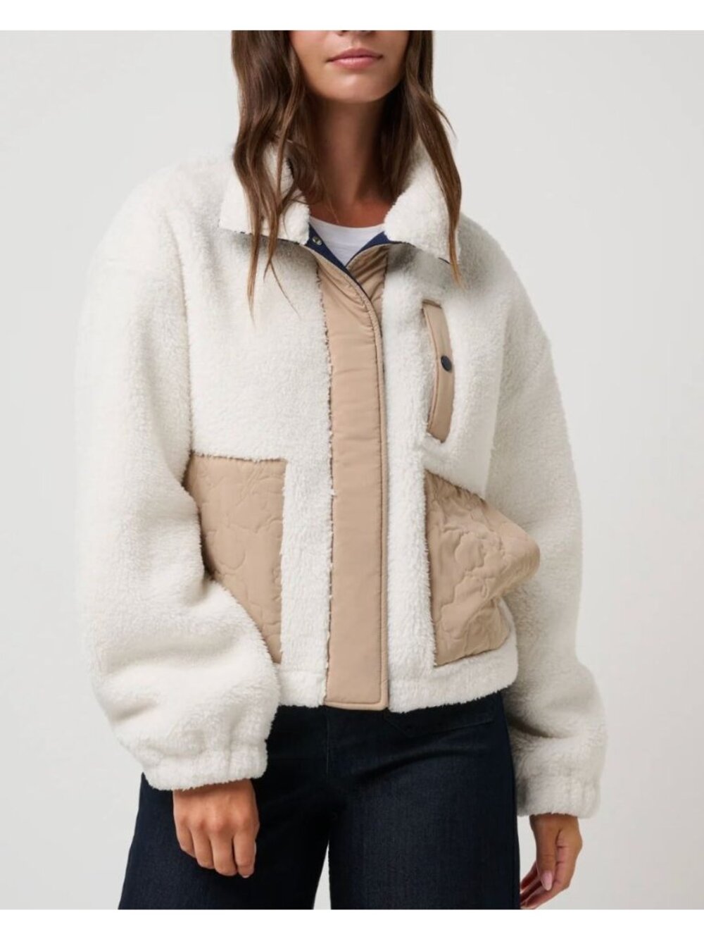 TravisMathew Artful Sherpa Jacket Pullover White Size XS